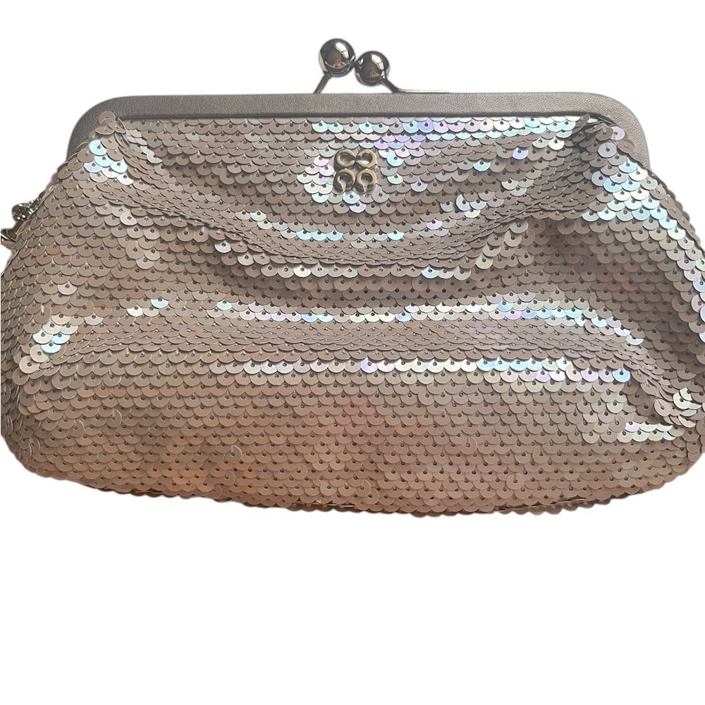 COACH Iridescent Sequin‎ Julia Kiss Lock Clutch